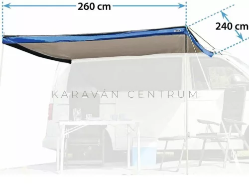 Brunner Sunny Van Roof furgon/kisbusz előtető, 260 cm