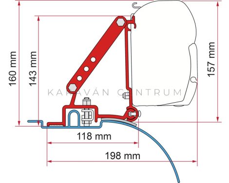 Fiamma F45 adapter - Ducato, Jumper, Boxer H2, 1994-2006
