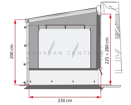 Fiamma Side W Pro Shade F45/F80 oldalfal, jobb oldali