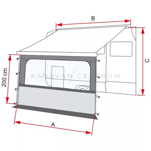 Fiamma Blocker Pro homlokfal, 280 cm