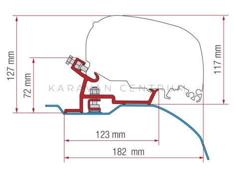 Fiamma F80/F65 adapter - Ducato, Jumper, Boxer 2006- L2-L3 H2, ezüst