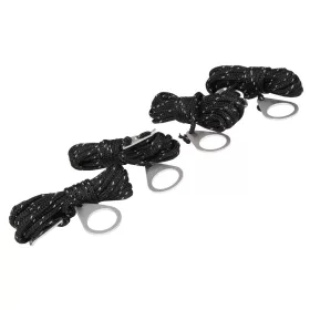   Sátorkötél feszítővel és karikával ø 4 mm x 4 m, fekete 4 db-os szett