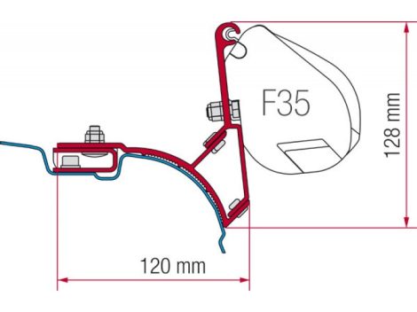 Fiamma F35 Pro adapter - VW T5/T6 Transporter, Multivan