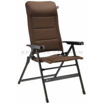  Travellife Barletta L magas támlás kempingszék ajándék lábtartóval, barna