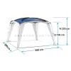 Brunner Medusa II pavilon 4 oldalfallal 3 x 3 m, kék