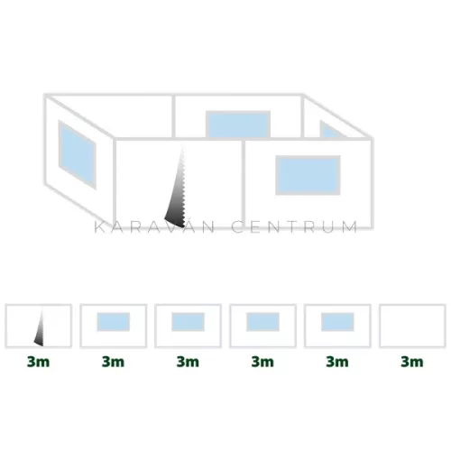 Zebo Enjoy 2.0 pavilon, 6 x 3 m + oldalfal szett