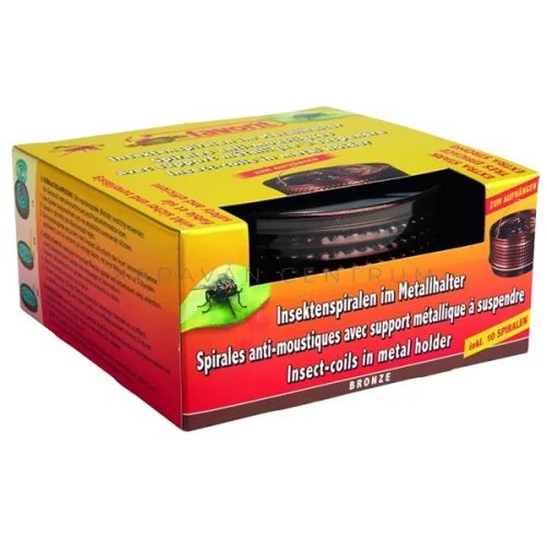 Favorit szúnyogriasztó spirál fém tartóban, antik bronz