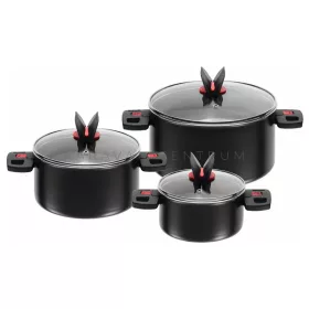   Ballarini Click & Cook főzőedényszett lehajtható fogantyúkkal, ø 24/20/16 cm