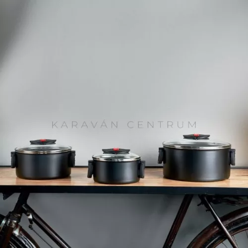 Ballarini Click & Cook főzőedényszett lehajtható fogantyúkkal, ø 24/20/16 cm
