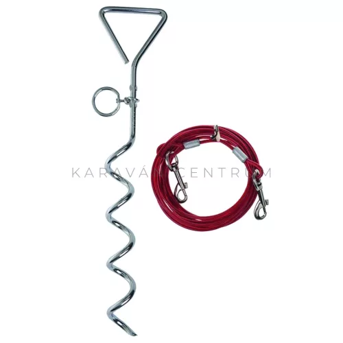 Csavaros sátorcövek 40 cm, pórázzal