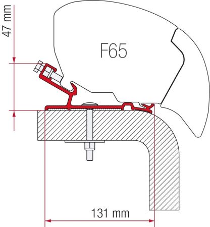 Fiamma F80/F65 adapter - Hymer 340 cm