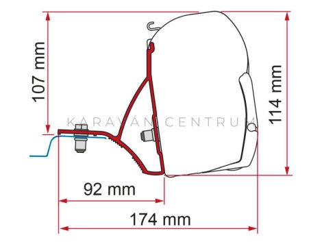Fiamma F45 adapter - Talento 16-, NV300 16-, Trafic 14-