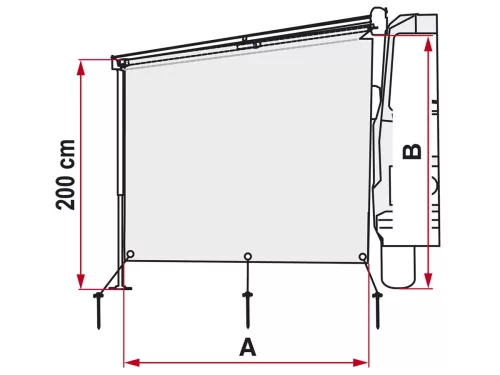 Fiamma Sun View Side Caravanstore XL oldalfali árnyékoló