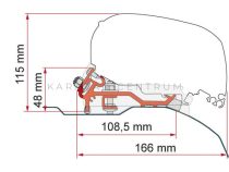   Fiamma F80 adapter - Ducato, Jumper, Boxer 2006- L2-L3 H2, fekete