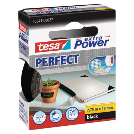 tesa Extra Power® Perfect extraerős szövetszalag 275-19, fekete