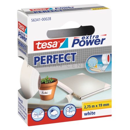 tesa Extra Power® Perfect extraerős szövetszalag 275-19, fehér