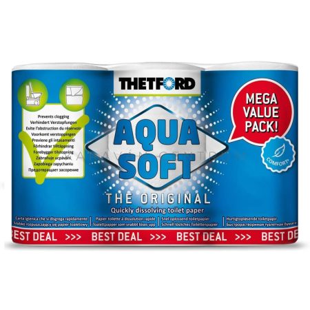 Thetford Aqua Soft lebomló WC papír, 6 tekercs