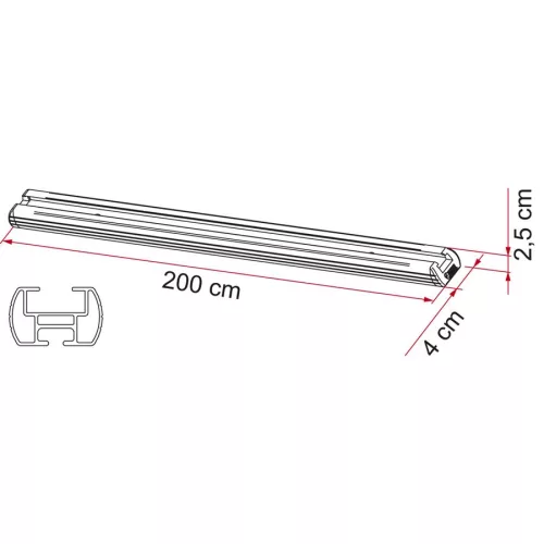 Fiamma Garage-Bars rakományrögzítő sínpár, 200 cm