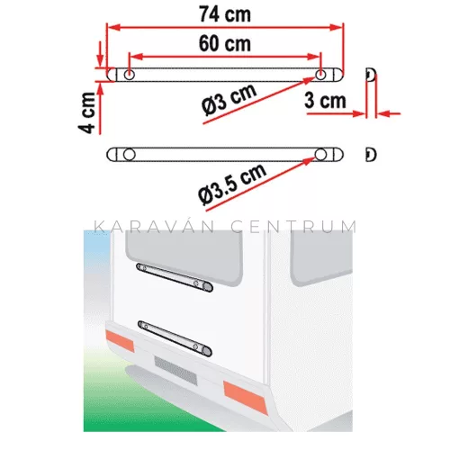 Fiamma Kit Support Bar alumínium rögzítőprofil