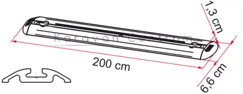 Fiamma Garage-Bars Premium 200 rakományrögzítő sínpár, 200 cm