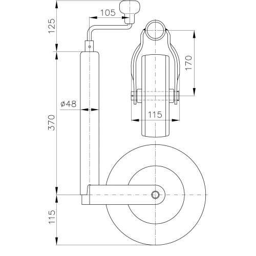 Winterhoff orrkerék ø 225 x 70 mm, 150 kg