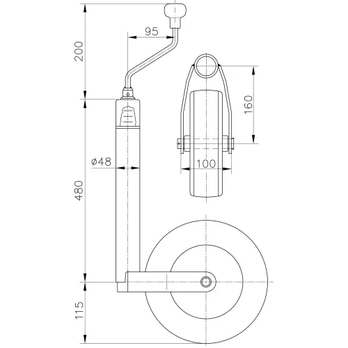 Winterhoff orrkerék mérleggel ø 225 x 70 mm, 150 kg