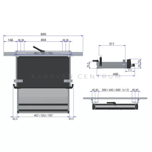 Thule Slide-Out Step G2 Ducato kihúzható elektromos lépcső, 400 mm