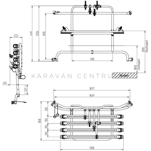 EuroCarry kerékpártartó Crafter 2016-2024, MAN TGE 2017-től - 68401