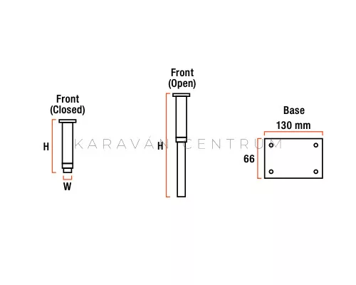 Lippert Mistral teleszkópos asztalláb 720 mm, világosszürke