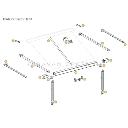 Thule/Omnistor 1200 teleszkópos kar 350 - 550 cm, bal oldali - 1500602903