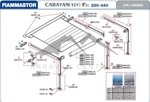 Fiamma Caravanstore jobb oldali támasztóláb