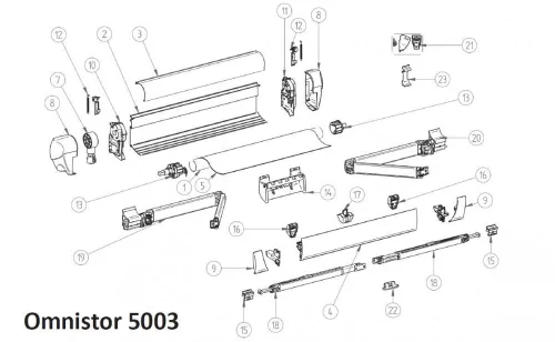 Thule/Omnistor 5003 szerkezet végelem, balos