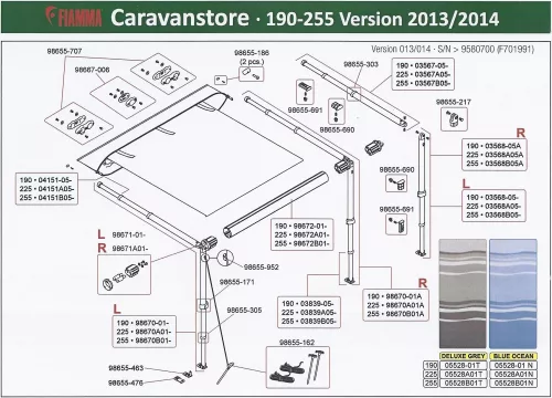 Fiamma Caravanstore 2013/2014 középső raftertartó