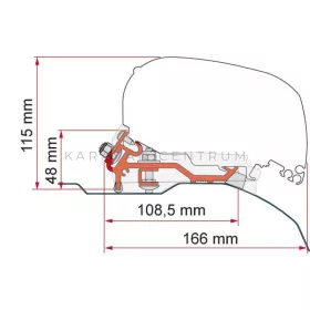  Fiamma F80 adapter - Ducato, Jumper, Boxer 2006- L2-L3 H2, ezüst