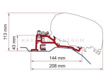   Fiamma F80 adapter - Ducato, Jumper, Boxer 2006- L2-L3-L4 H2 Skyroof, ezüst