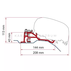   Fiamma F80 adapter - Ducato, Jumper, Boxer 2006- L2-L3-L4 H2 Skyroof, ezüst