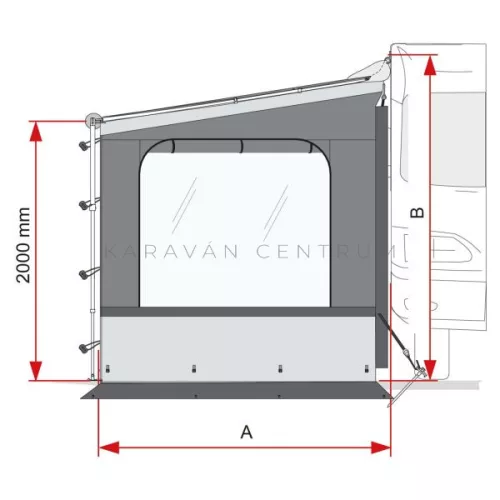 Fiamma Side W Pro Shade Caravanstore oldalfal, bal oldali