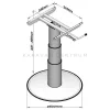 Ilse 7037 asztalláb 695 mm, antracit