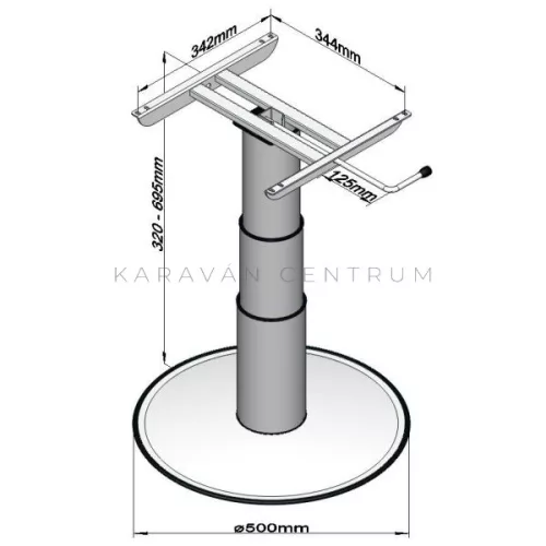 Ilse 7037 asztalláb 695 mm, antracit