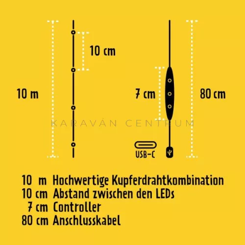 Sunnyside LED fényfüzér, 10 m