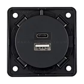   Berker Integro USB töltő csatlakozó USB-A + USB-C, antracit
