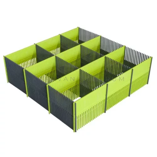 Purvario osztórendszer 330 x 100 mm, lime/sötétszürke