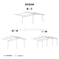   Trigano Bungalow 250 B-C elősátor komplett rudazat, acél ø 25/22 mm