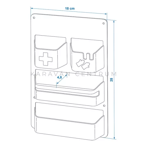 KC0094 szervizajtó falitartó, 18 x 28 x 4,8 cm