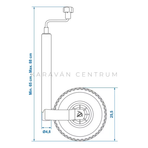 KC1507 orrkerék ø 260 x 85 mm, 150 kg