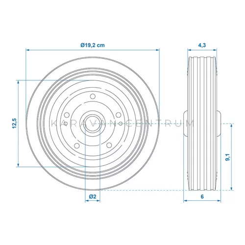 KC1540 tartalék kerék ø 200 x 50 mm