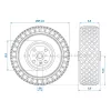 KC1543 tartalék kerék ø 260 x 85 mm
