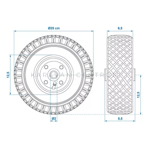 KC1543 tartalék kerék ø 260 x 85 mm