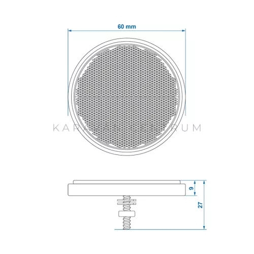 KC3755V fényvisszaverő prizma ø 60 mm, narancs