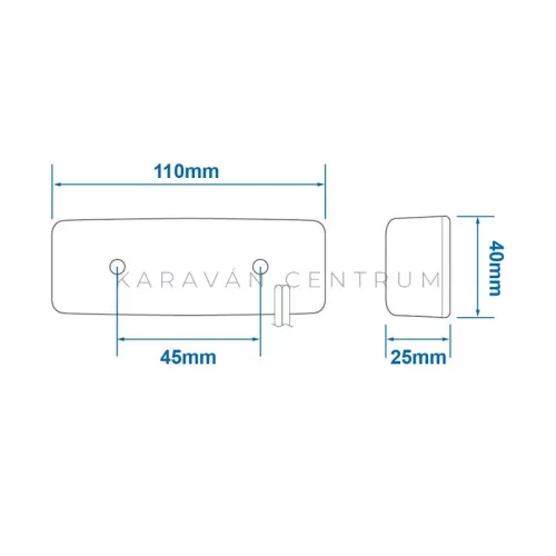 KC3881 LED első helyzetjelző lámpa prizmával 110 x 40 mm, fehér